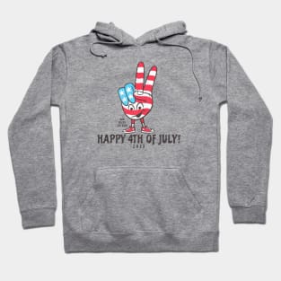 Happy Fourth of July 2023 Patriotic Peace Sign Cartoon Hoodie